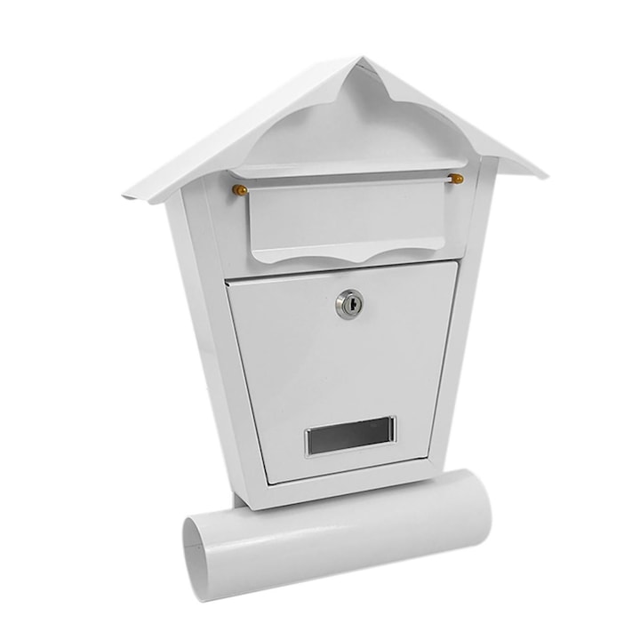 Пощенска кутия Damech, бял, формат B6, 29.5x7.5x37.5 cm