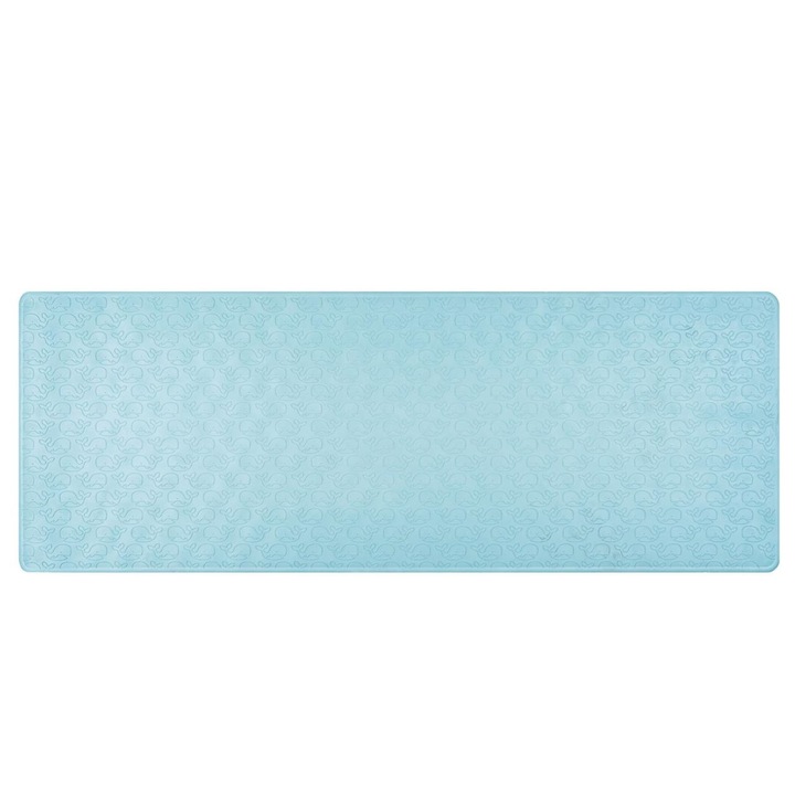 Csúszásmentes fürdőszőnyeg tapadókorongokkal, természetes gumi, antibakteriális, téglalap alakú, 97 x 36 cm, kék, MyHappyBath Mat XL, Reer 76033
