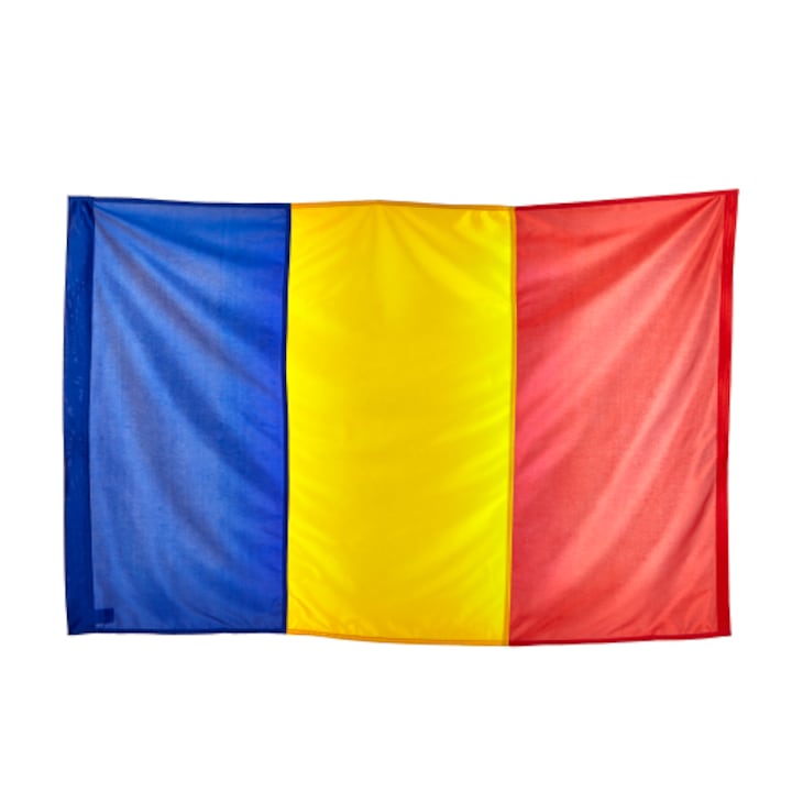 Steag Romania pentru exterior de calitate premium, dimensiune 210 x 140 cm, realizat prin asamblare de material colorat