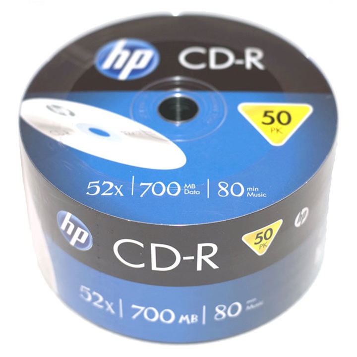 CD-R HP (Hewlett Pacard) 80min./700mb. 52X - 50 бр. в целофан(Printable)