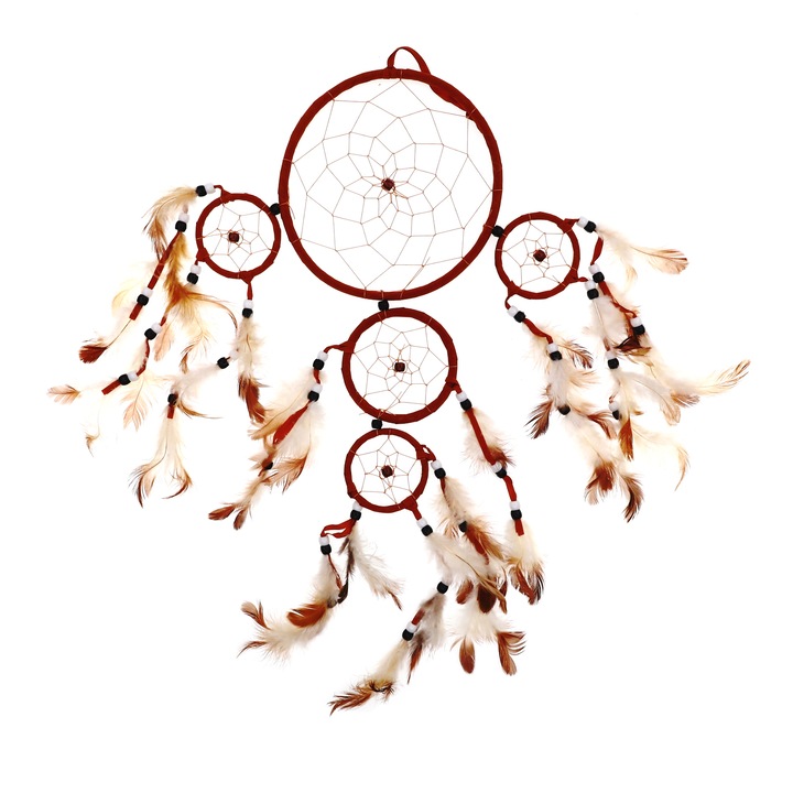 Prinzator de vise, cu 5 cercuri, Feng Shui, NO7881, 50 cm, Multicolor