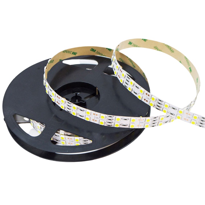 LED szalag Lightex 3528, 60db/m, 12VDC, 4,8W/méter, IP44, 312lm/m, 5m, Szilikon bevonat, Piros szín