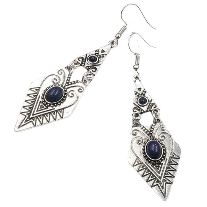 Cercei Geo Bead, model geometric, argintiu, SYGGY