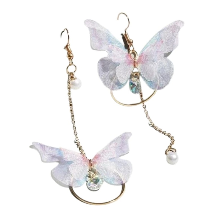 Cercei Fairy, model aripi, multicolor