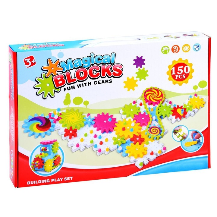 Set de constructie, Ramiz, Multicolor, 150 elemente