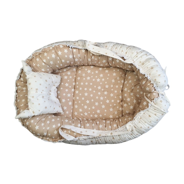 Baby Nest 2 fete cu pernuta, model stelute