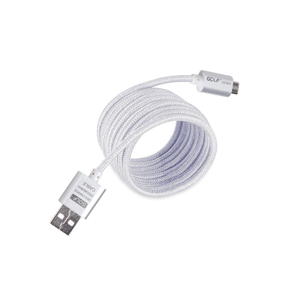Cablu de incarcare si date Akyta, GF-DC7, 2 metri, Golf series, Metal, Android, Silver