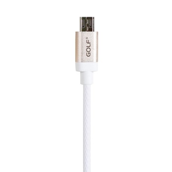 Cablu de incarcare si date cu LED Akyta, 1 metru, Golf series, Aluminiu, Android, white Cablu de incarcare si date cu LED Akyta, 1 metru, Golf series, Aluminiu, Android, white