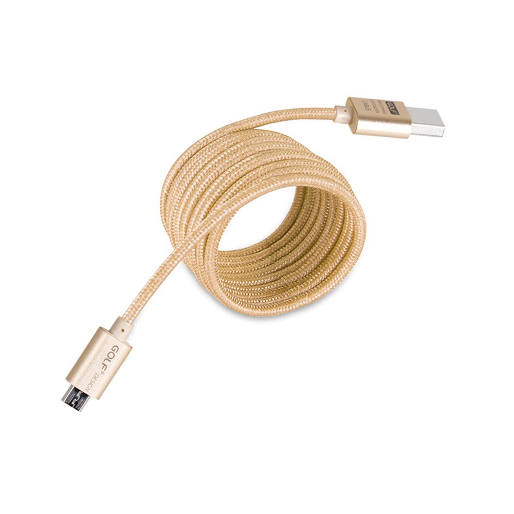 Cablu de incarcare si date cu LED Akyta, 1 metru, Golf series, Aluminiu, iPhone 5/6, Gold