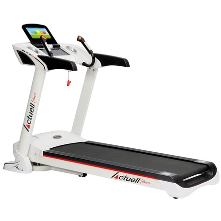 Banda de alergat electrica semiprofesionala cu tableta Android incorporata Actuell DT350B TFT, putere maxima motor 4.5cp, viteza 1-22km/h, 20 nivele inclinare, greutate suportata 160kg, boxe, mp3, pliabila pe cilindri, WIFI