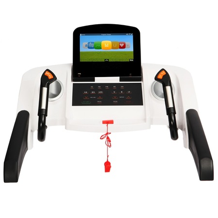 Banda de alergat electrica semiprofesionala cu tableta Android incorporata Actuell DT350B TFT, putere maxima motor 4.5cp, viteza 1-22km/h, 20 nivele inclinare, greutate suportata 160kg, boxe, mp3, pliabila pe cilindri, WIFI