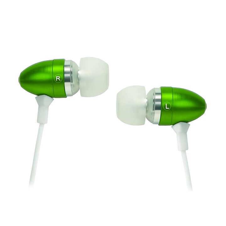 Casti in ear cu microfon Akyta B013, verde