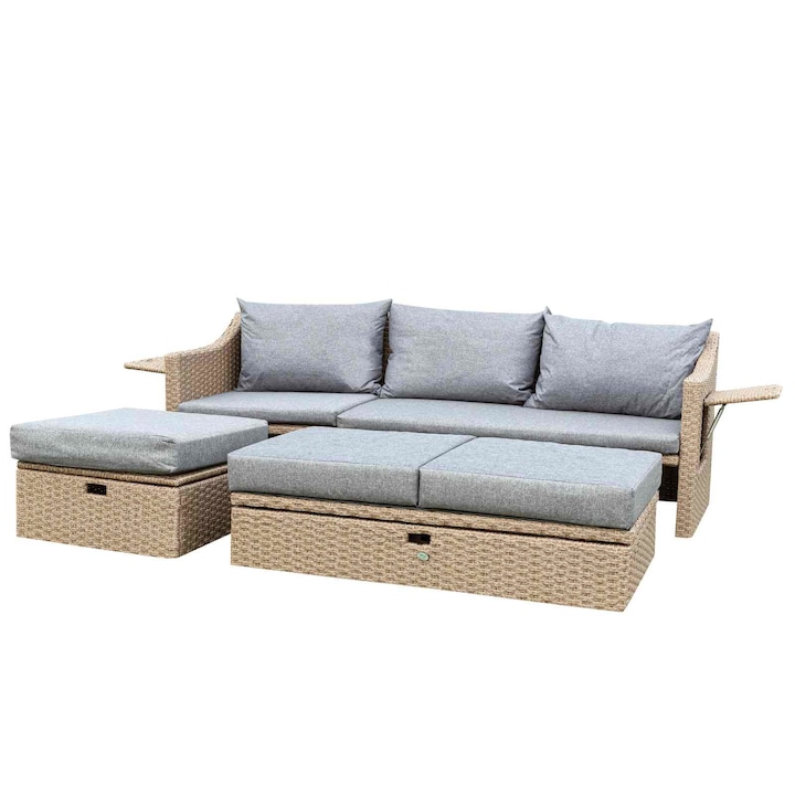 Комплект мебели за градина/тераса Малта, диван, маса, ратан