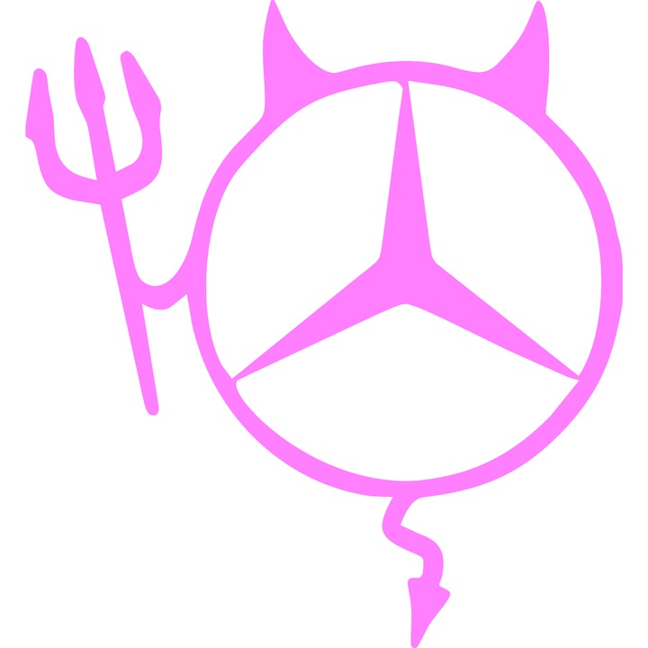 Sticker auto ''Mercedes benz'', 17x18 cm, Roz