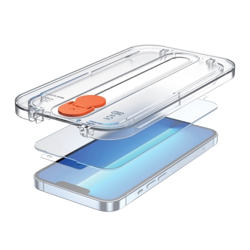 Folie sticla compatibila cu iPhone 13 Pro, decupaje minime, instalare usoara cu easy fit, Protectie ecran 2.5D, Transparenta