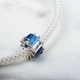 Ezüst 925 Blue Square Bead bűbáj