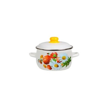 Oala emailata ruseasca MARGARITKI 4 L cu capac emailat Oala emailata ruseasca MARGARITKI 4 L cu capac emailat