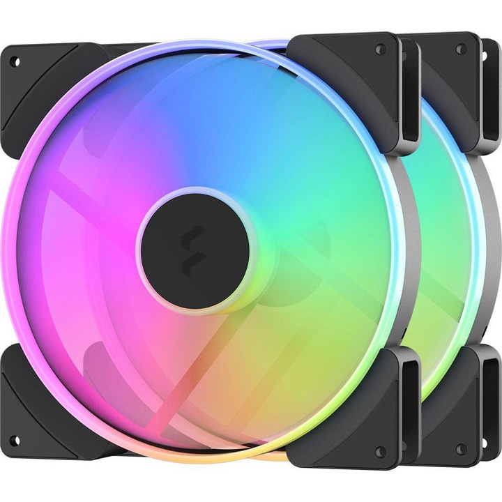 Set 2 ventilatoare PC Fractal Design FD-FAN-PRI-AL18-PWM-2P Prisma AL-18 PWM, 180x180x38mm