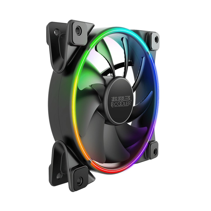 Ventilator Pccooler Corona 120x120x25 mm, RGB LED, PWM, control iluminare A-RGB