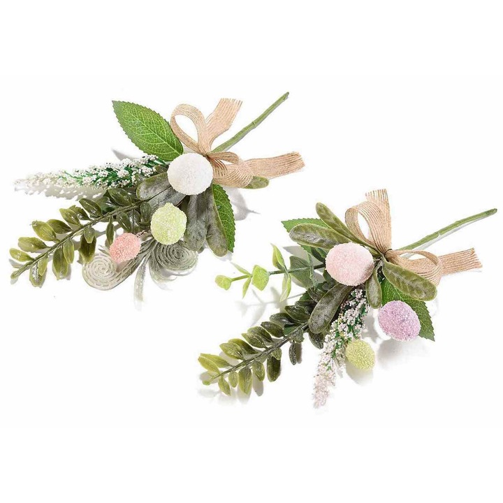 Set 2 crengute artificiale cu oua Paste 24 cm