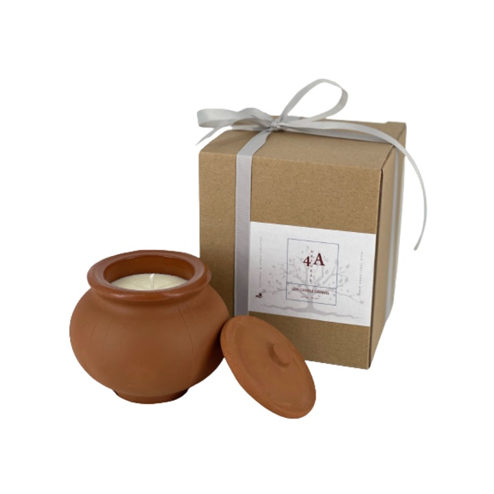 Ароматна соева свещ 4A Natural, Карамел, 200гр