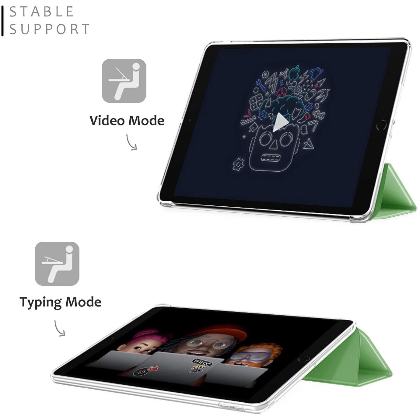 Husa Premium pentru Apple iPad Air 4 10.9" Trifold Silicon Verde Fistic