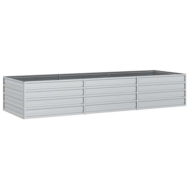 Повдигната градинска леха vidaXL, 240x80x45 см, стомана, сребриста