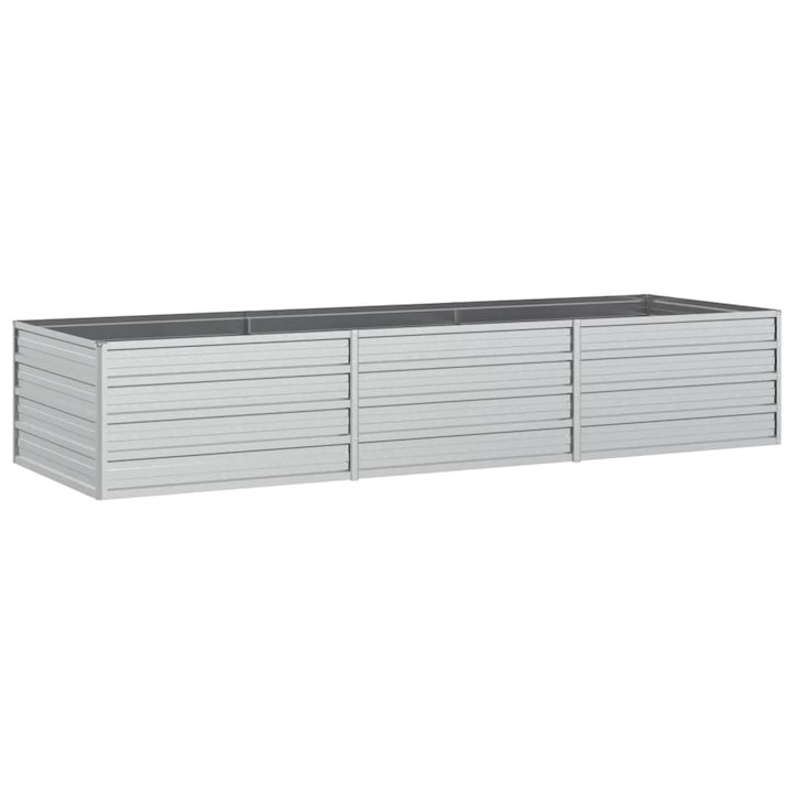 Strat inaltat de gradina vidaXL, argintiu 240x80x45 cm otel galvanizat 7.84 kg 316888