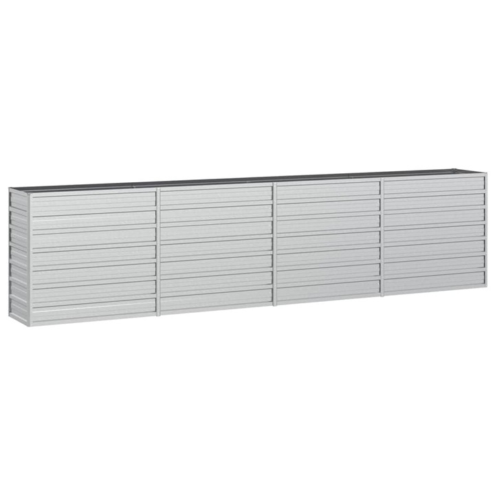 Strat inaltat de gradina vidaXL, argintiu 320x40x77 cm otel galvanizat 17.72 kg 316891