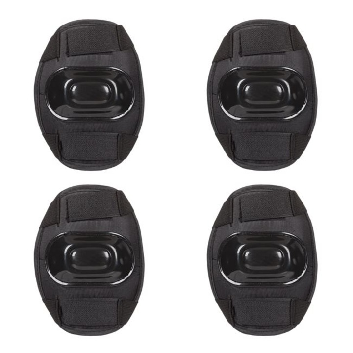 Térdvédő és könyökvédő készlet, fekete, 4 db, kerékpározáshoz, gördeszkához, 11,8 x 14,5 cm