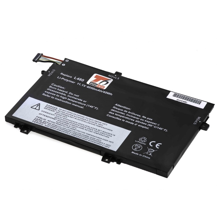 Baterie T6 Power compatibil cu Lenovo ThinkPad L480, L580, 4050mAh, 45Wh, 3cell, Li-Pol