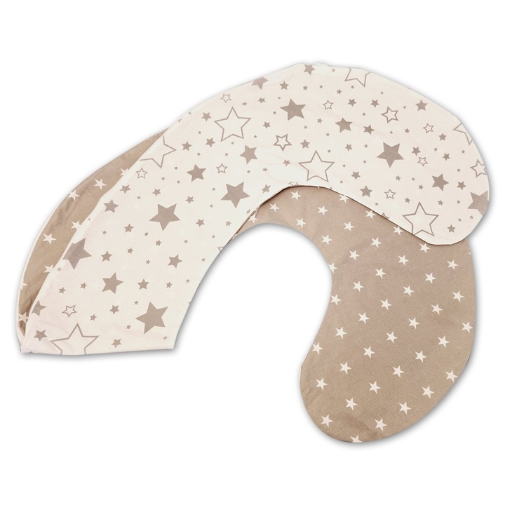 Сваляща се памучна калъфка за възглавница за бременни Kidizi Elisa Galaxy Grey, бяло/сиво
