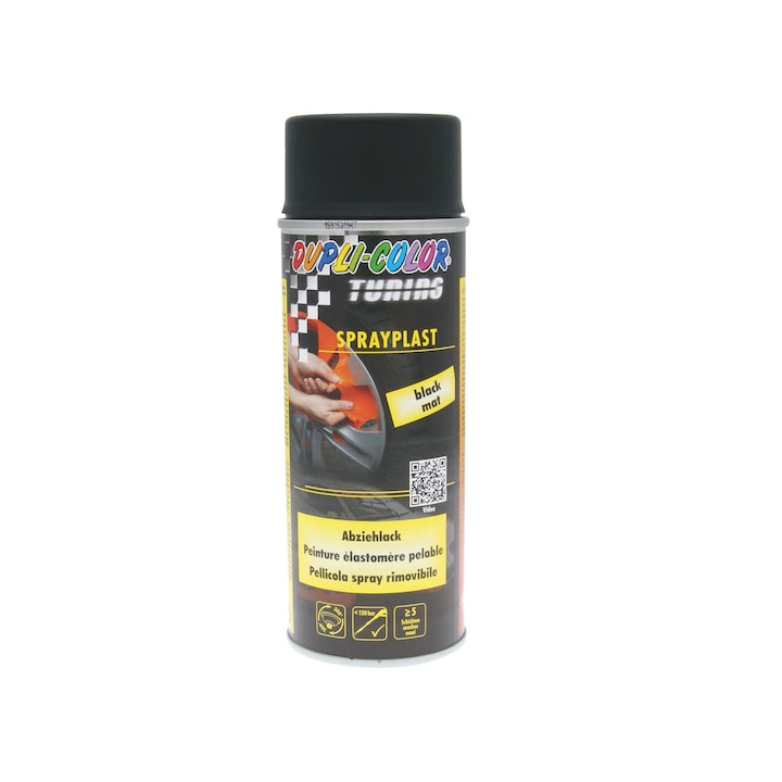 Dupli-Color SprayPlast levehető fújható fólia, 400 ml, Matt Fekete
