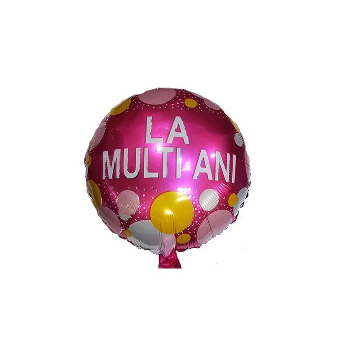 Boldog születésnapot fólia lufi, ciklámen, 45 cm