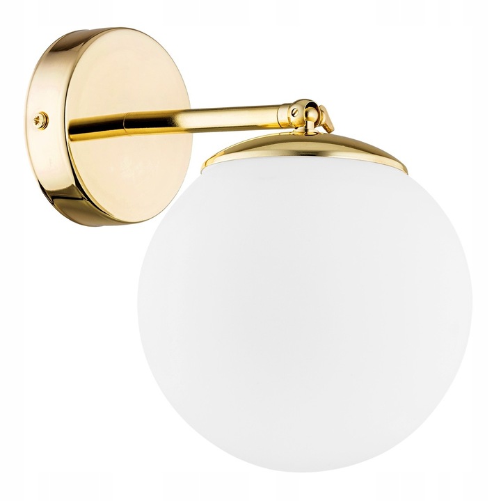 Lampa de perete cu 1 sursa de lumina, ARGON, Satelite Plus, Otel, Auriu/Alb, E27, 22x15 cm