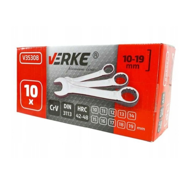 Комплект комбинирани гаечни ключове 10 части 10-19mm Verke - eMAG.bg