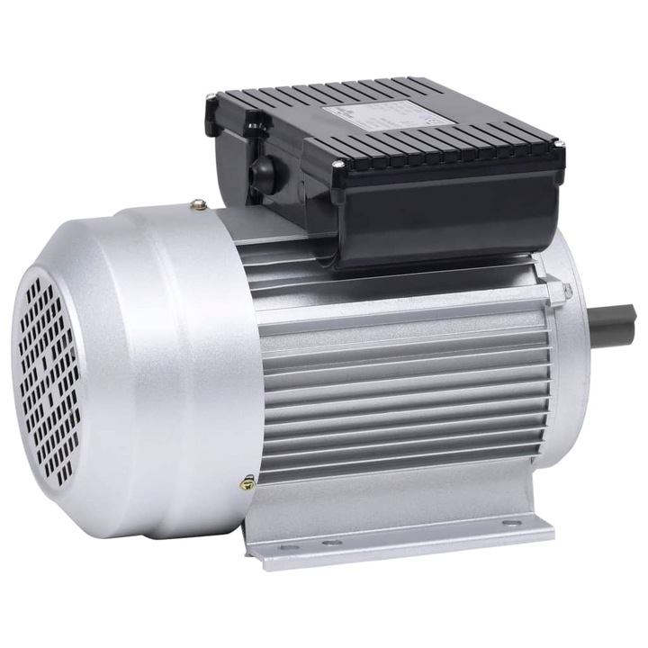 Motor electric monofazat, VidaXL, Aluminiu, 1.5 kW, 2800 rpm, IP55, 335 x 170 x 217 mm, Argintiu / Negru