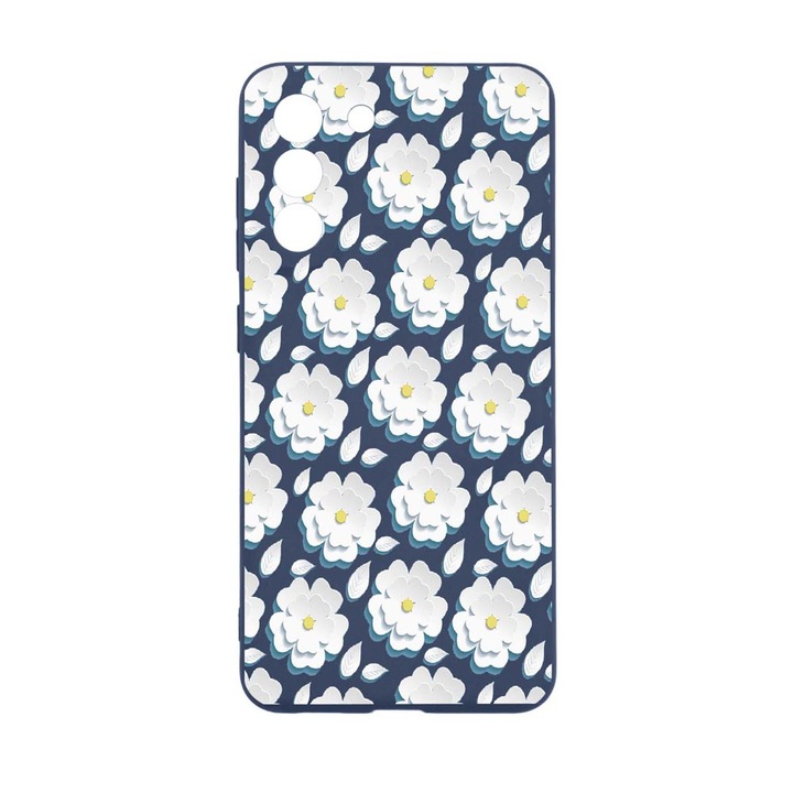 Силиконов калъф Unique за Samsung Galaxy S21 FE, Daisy - White Flower, Alaskan Blue, AB 683