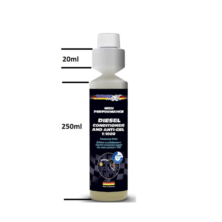 Добавка против замръзване на дизелово гориво PowermaXX, Дозатор, 250мл