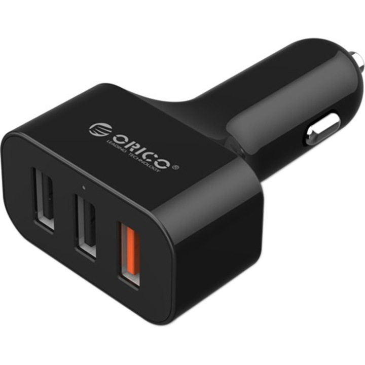 Incarcator auto Orico, 3xUSB, 1.5A/2A/2.4A, Black