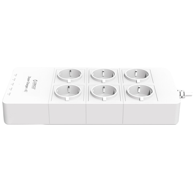 Multipriza Orico HPC-6A5U cu protectie la supratensiune, 6x CEE 7/3 / Schuko, 5x USB, 1.5 m, White