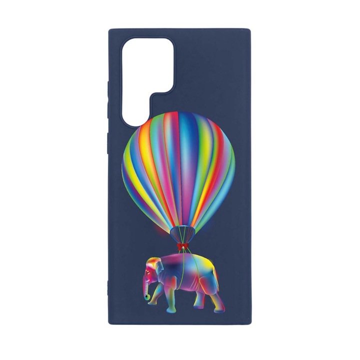 Силиконов калъф Unique за Samsung Galaxy S22 Ultra, Rainbow Elefant, Alaskan Blue, AB 767