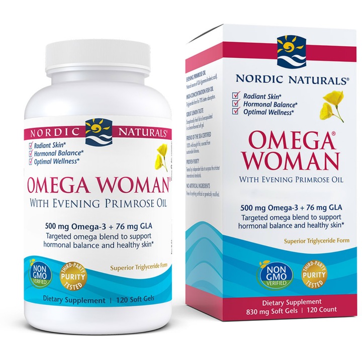 Supliment alimentar, Nordic Naturals, Omega 3/GLA, Aroma lamaie, 120 capsule