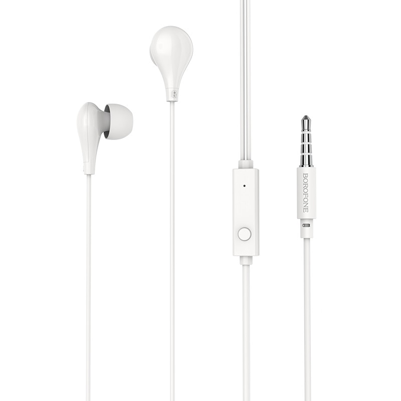 Casti Borofone BM24 Milo cu microfon, White