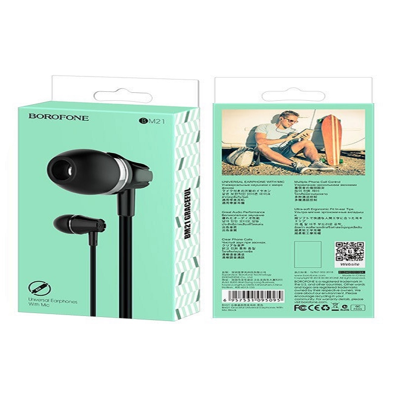 Casti Borofone BM21 Graceful cu microfon, Black