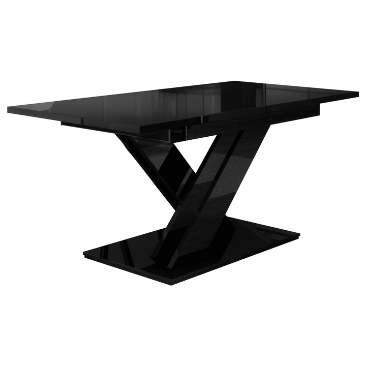 Masa Lezuma, Mirjan24, 140x80x76 cm, negru lucios