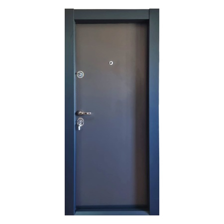 Usa metalica de apartament cu izolatie si vizor Novo Doors First Class NDFC01, Deschidere Dreapta, Dimensiune 200X88 cm, Tabla 12 mm, Kit complet, Gri Antracit
