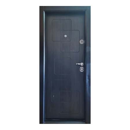 Usa metalica de apartament cu izolatie si vizor Novo Doors First Class NDFC021, Deschidere Stanga, Dimensiune 200X88 cm, Tabla 12 mm, Kit complet, Wenge Inchis