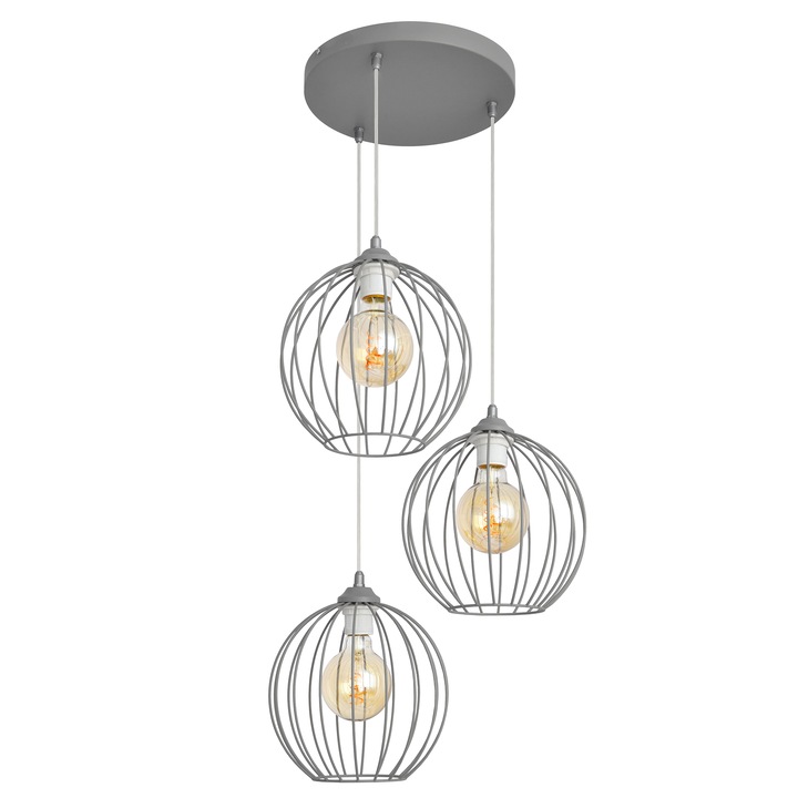 Полилей HELAM, Mercure, E27, 3x60W, сив