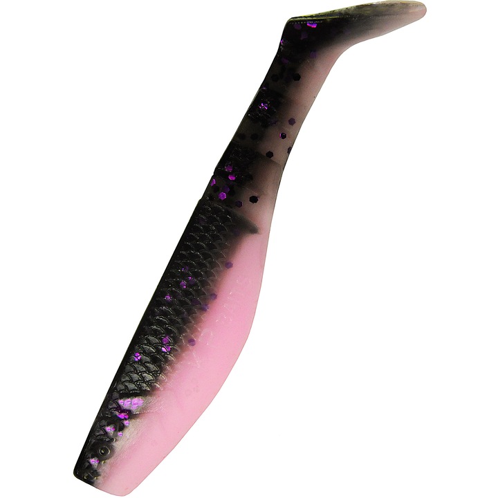 Set 5 buc Shad KP Original Shad 6.25cm, Black Pink, pentru biban, stiuca sau salau